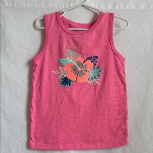 Cat & Jack Pink Tank Top with Floral Design